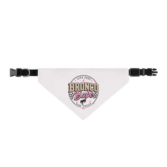 Clip-On Pet Bandana — 'Bronco Babe' Western Dog Bandana (Adjustable Collar Attachment)