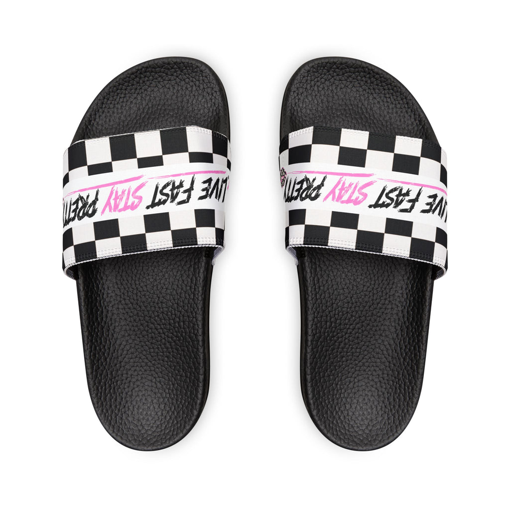 Youth Checkerboard 'Pretty' Slide Sandals