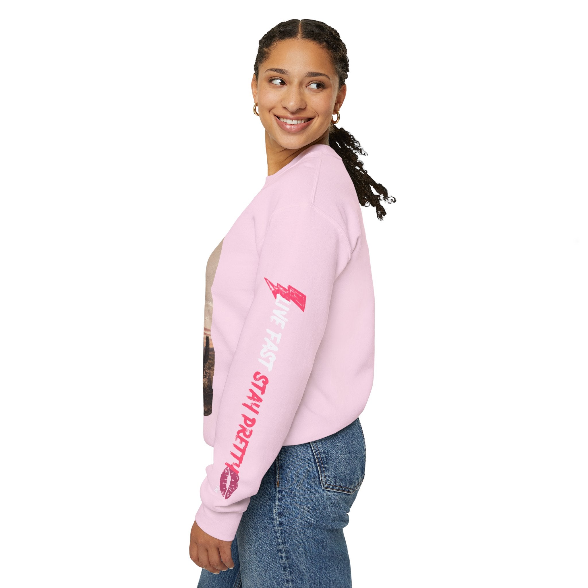 Crewneck Sweatshirt - "Racing on Caffeine and Chaos" Desert Off-Road Graphic