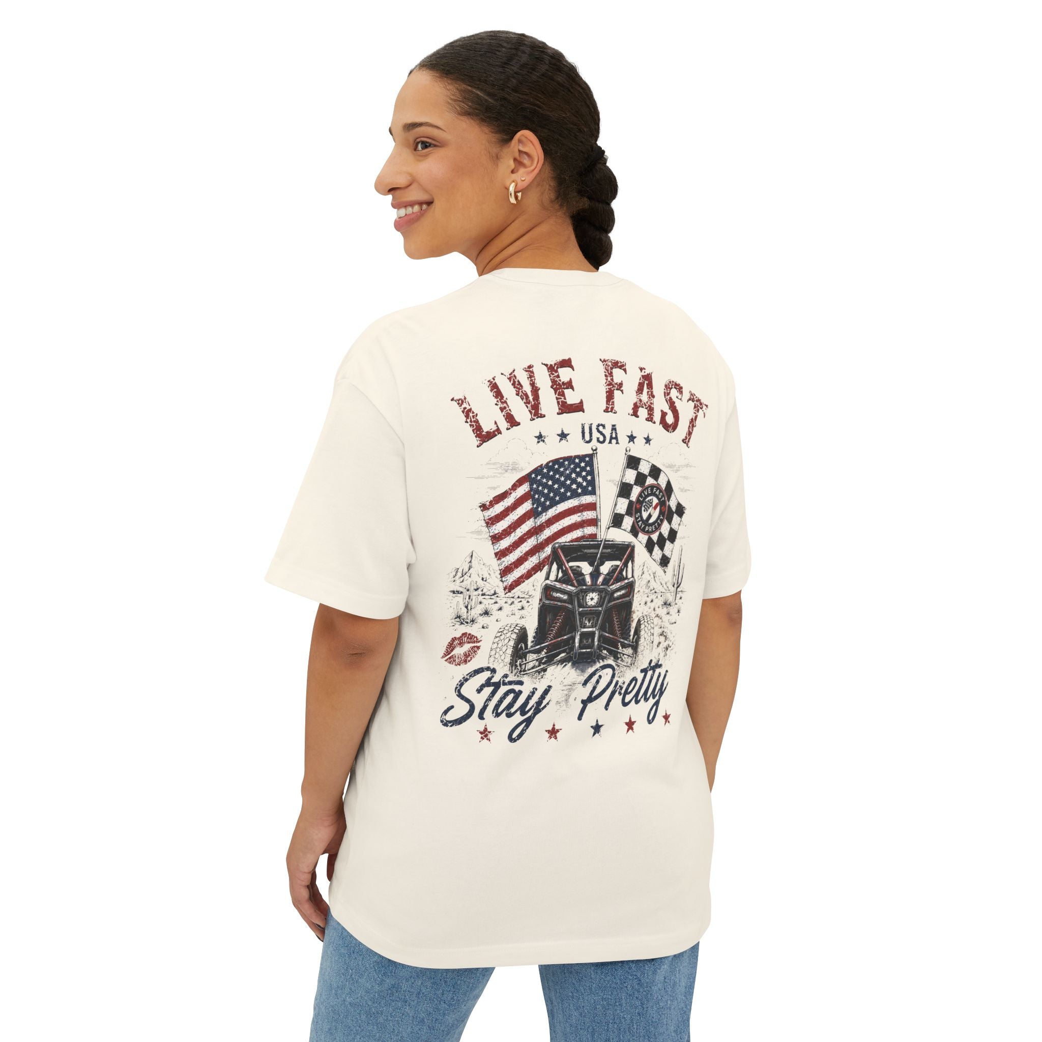 Live Fast Stay Pretty Tee | American Flag
