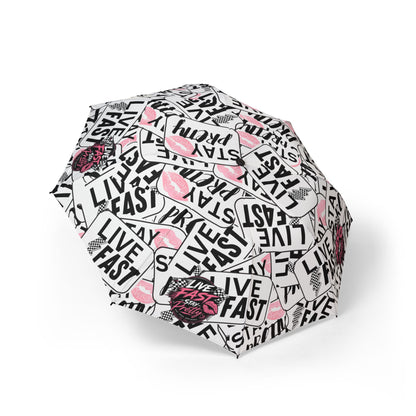 Live Fast graphic foldable umbrella