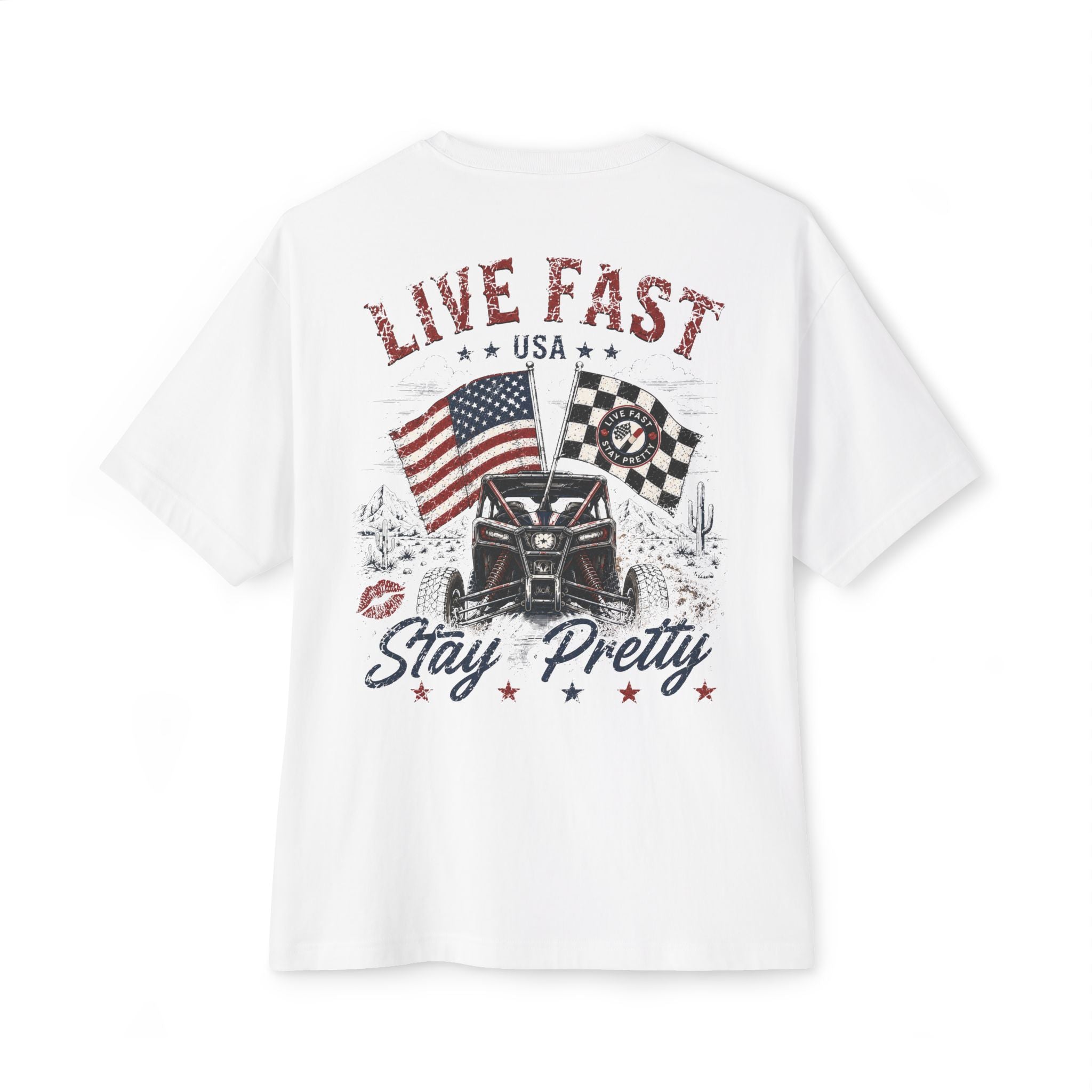 Live Fast Stay Pretty Tee | American Flag