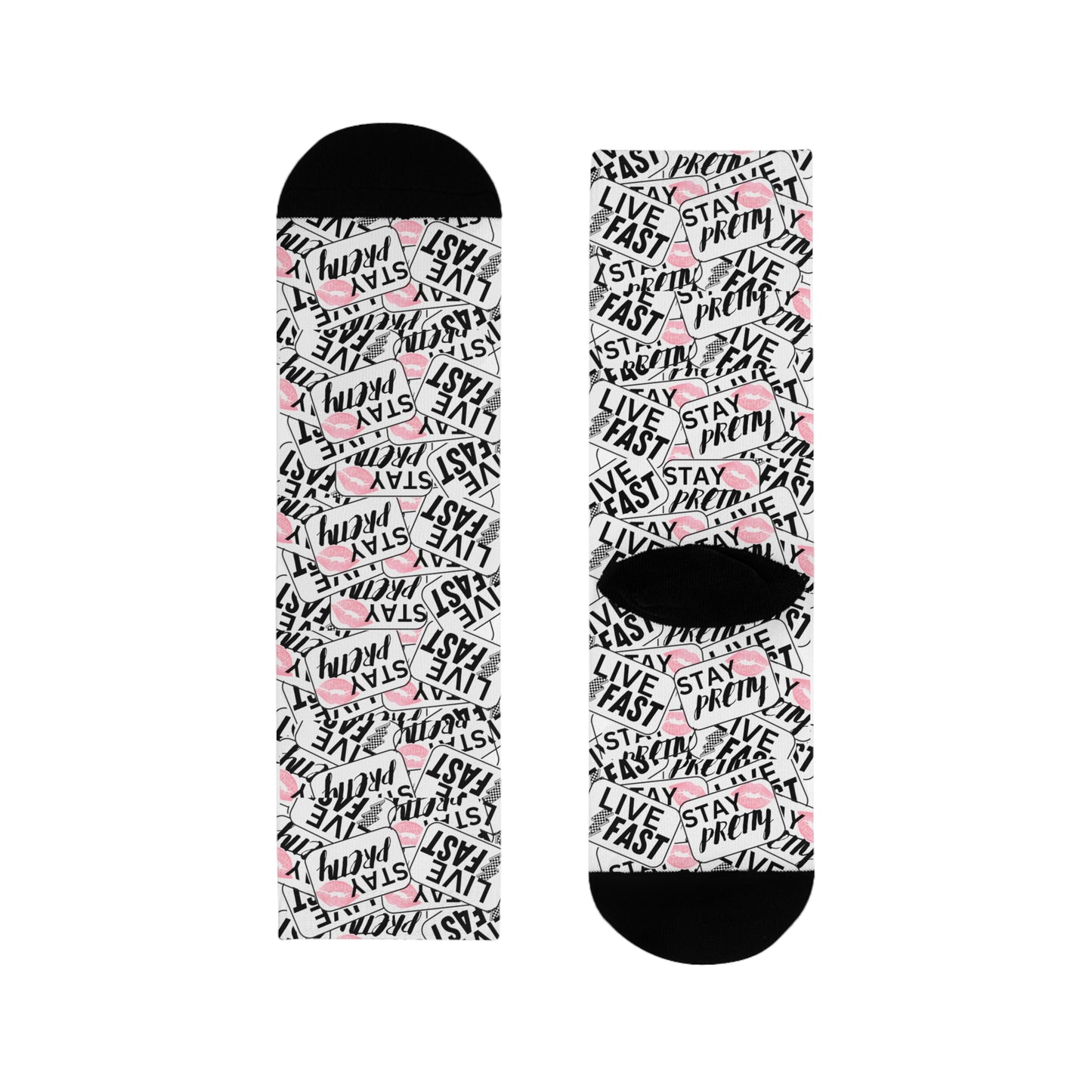 Stay Pretty Stay Fast Crew Socks