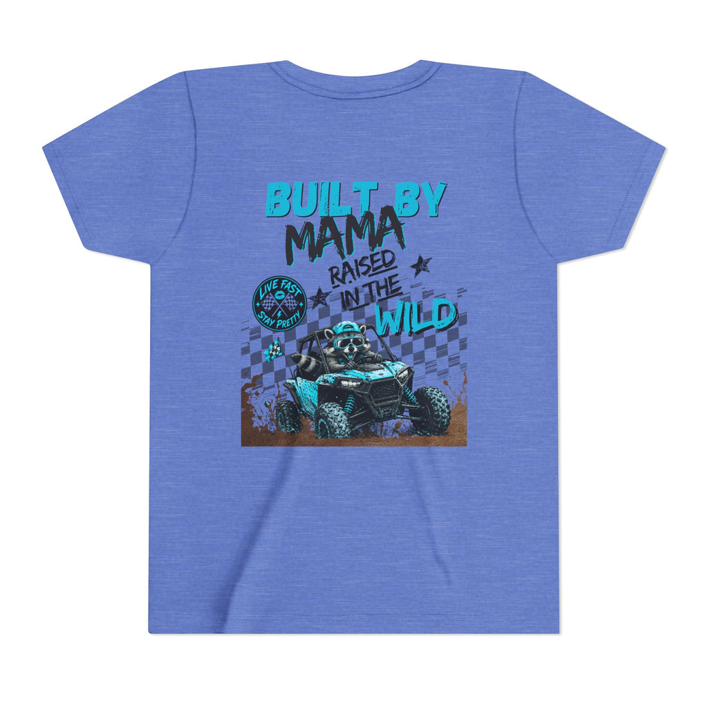 Youth Tee Blue — "Built By Mama, Raised In The Wild"
