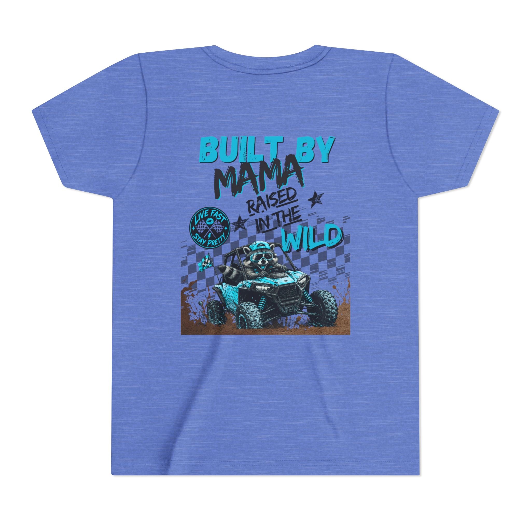 Youth Tee Blue — "Built By Mama, Raised In The Wild"