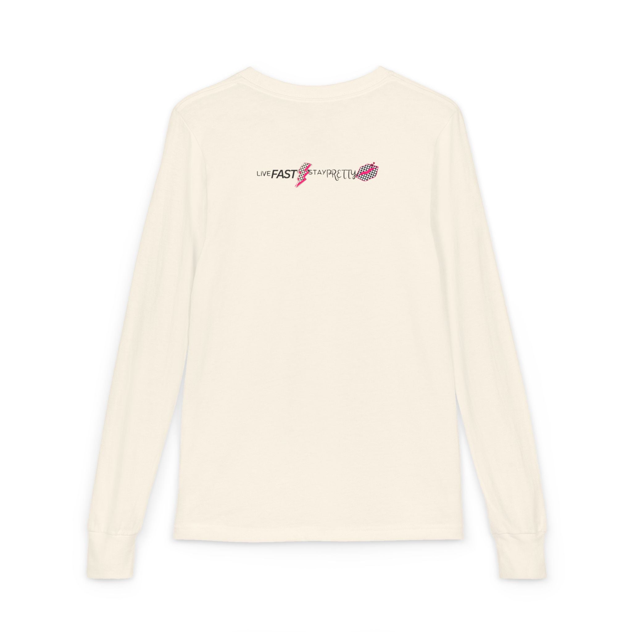 Live Fast Stay Pretty Youth Long Sleeve Tee | Racing Lip Graphic