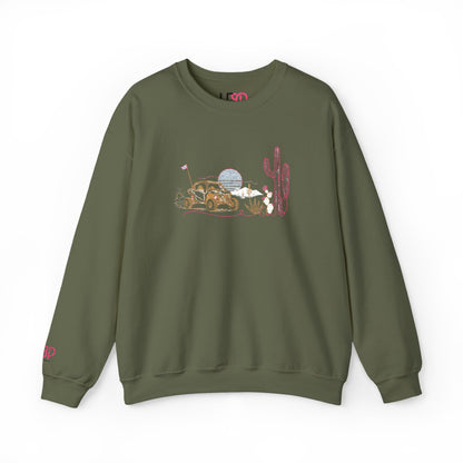 Desert Night Crewneck Sweatshirt — Cactus & Moon Graphic