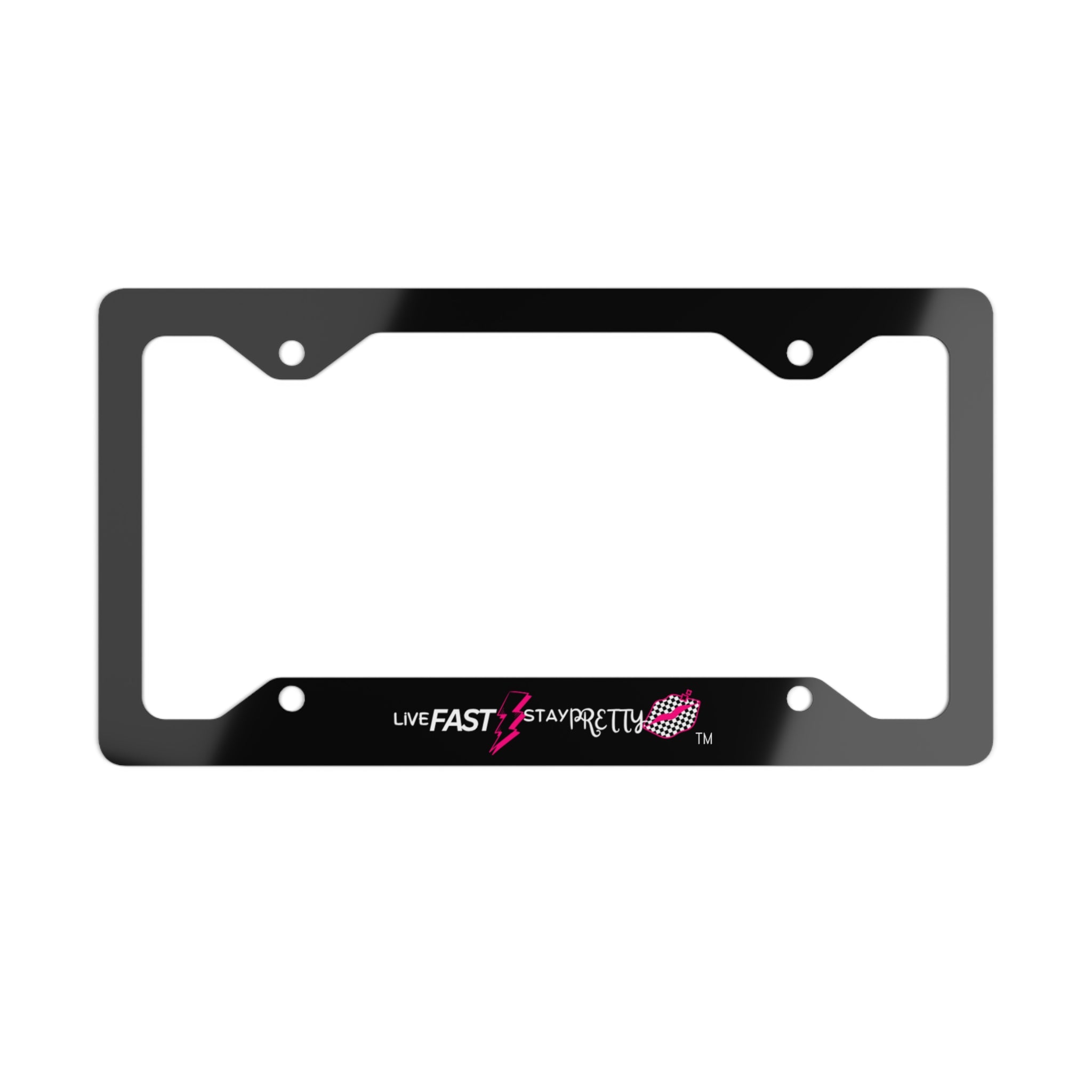 Live Fast Stay Pretty license plate frame