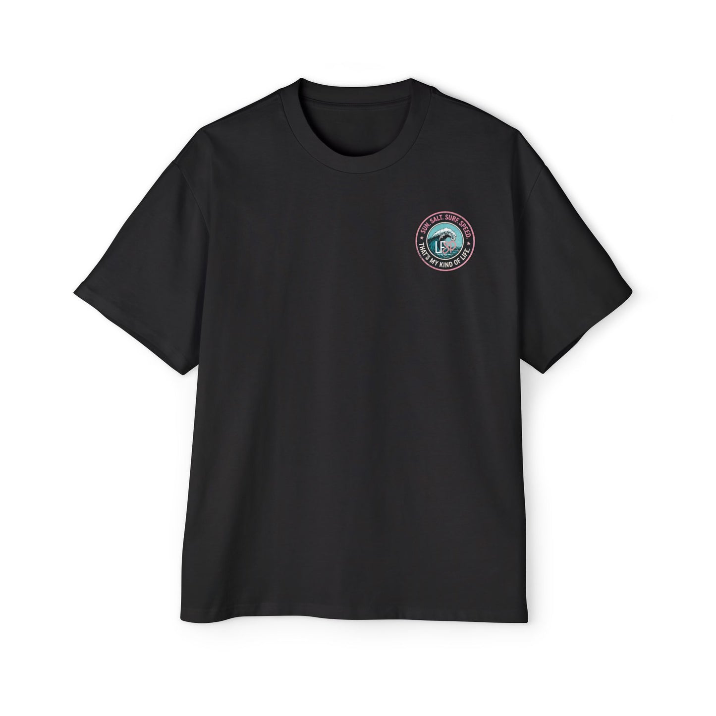 Live Fast Stay Pretty Oversized Heavy Tee — Vintage Surf Skull Graphic Shirt