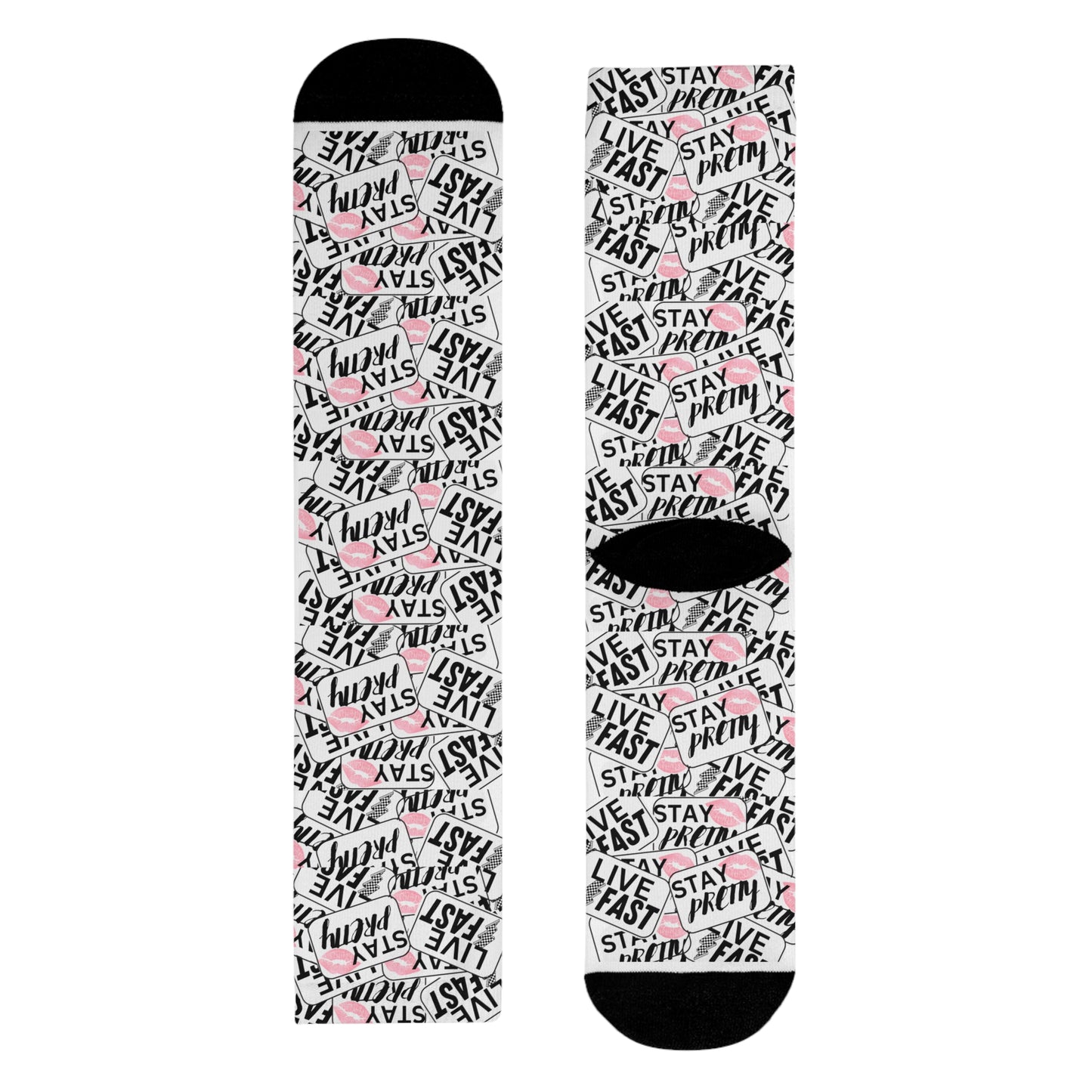 Stay Pretty Stay Fast Crew Socks