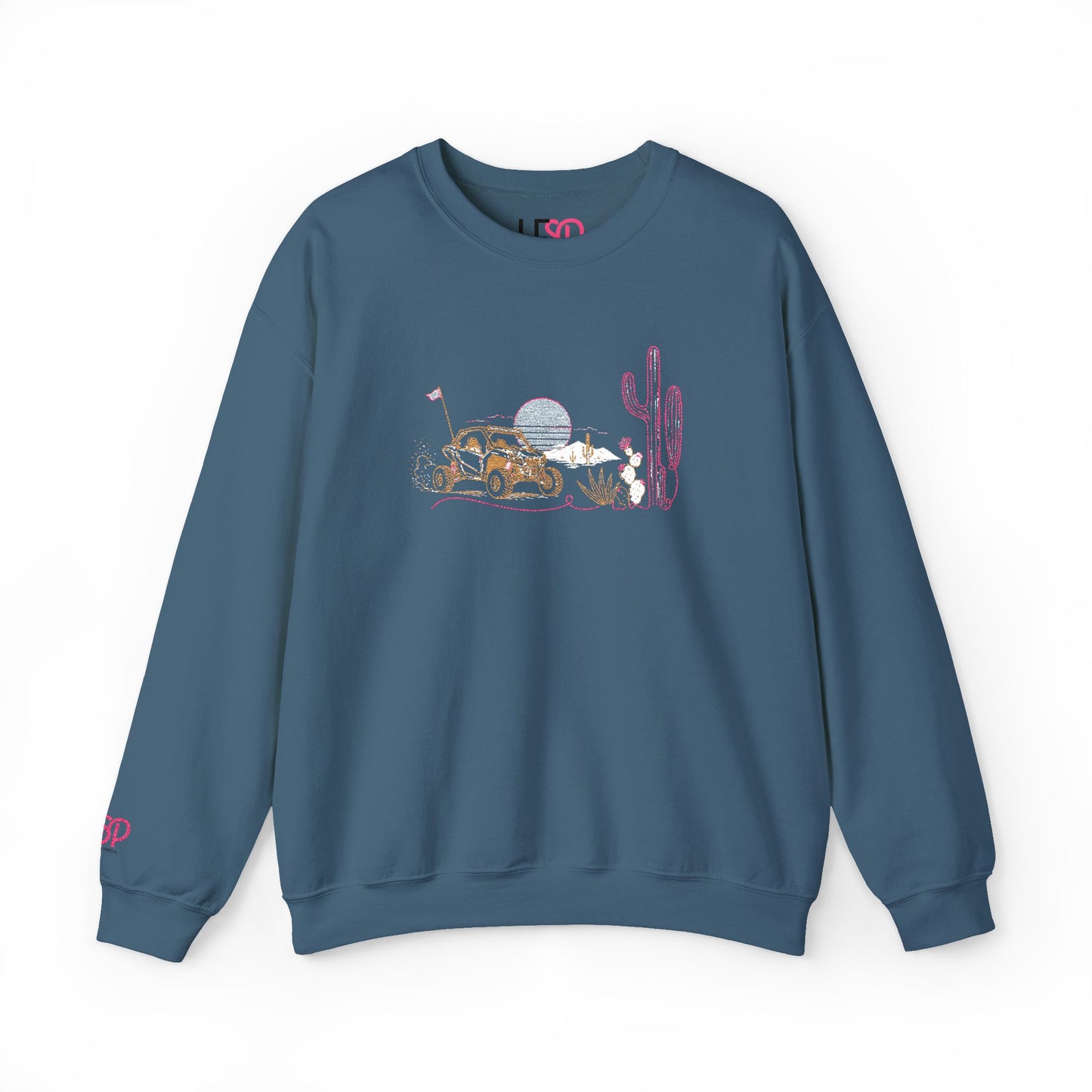 Desert Night Crewneck Sweatshirt — Cactus & Moon Graphic