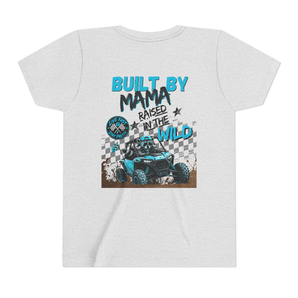 Youth Tee Blue — "Built By Mama, Raised In The Wild"