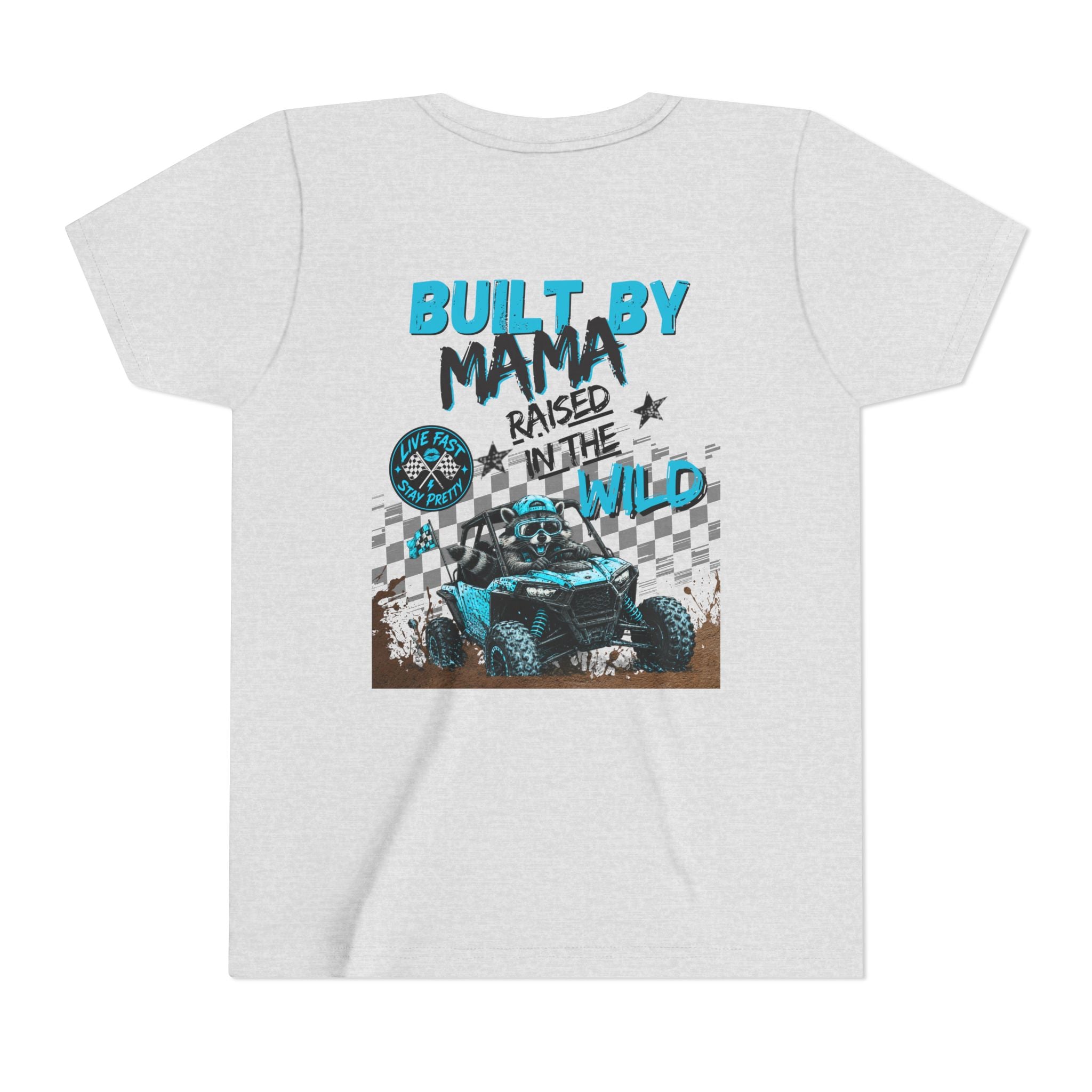 Youth Tee Blue — "Built By Mama, Raised In The Wild"