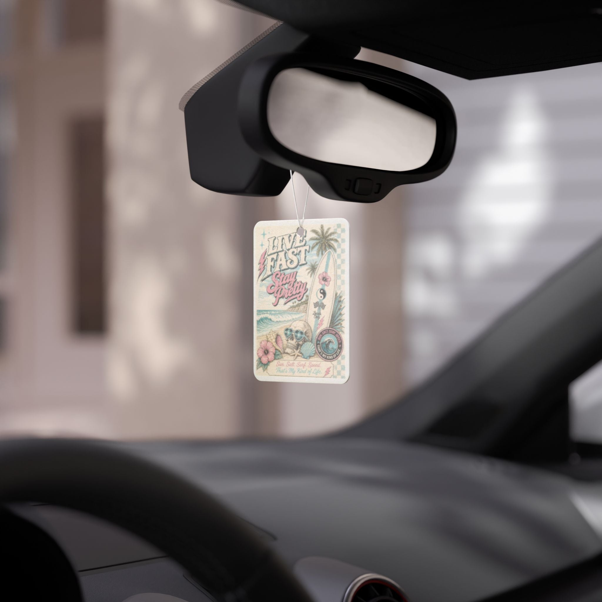Live Fast Stay Pretty Car Air Freshener | Retro Surf