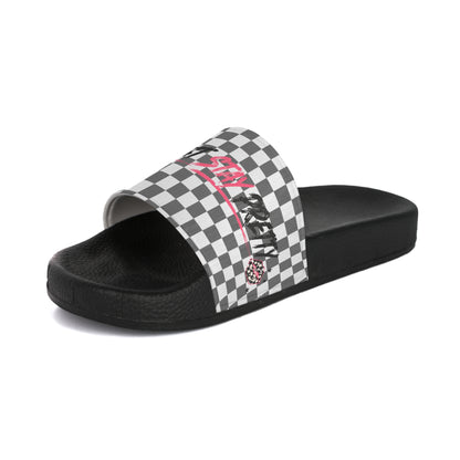 Checkered 'Just Vibin' Women's Slide Sandals