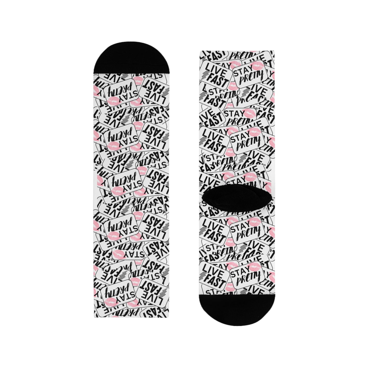Stay Pretty Stay Fast Crew Socks