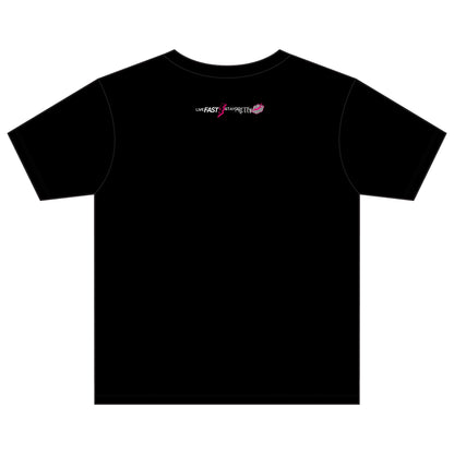 Live Fast Stay Pretty Youth Tee | Racing Flags, Pink Lip Graphic
