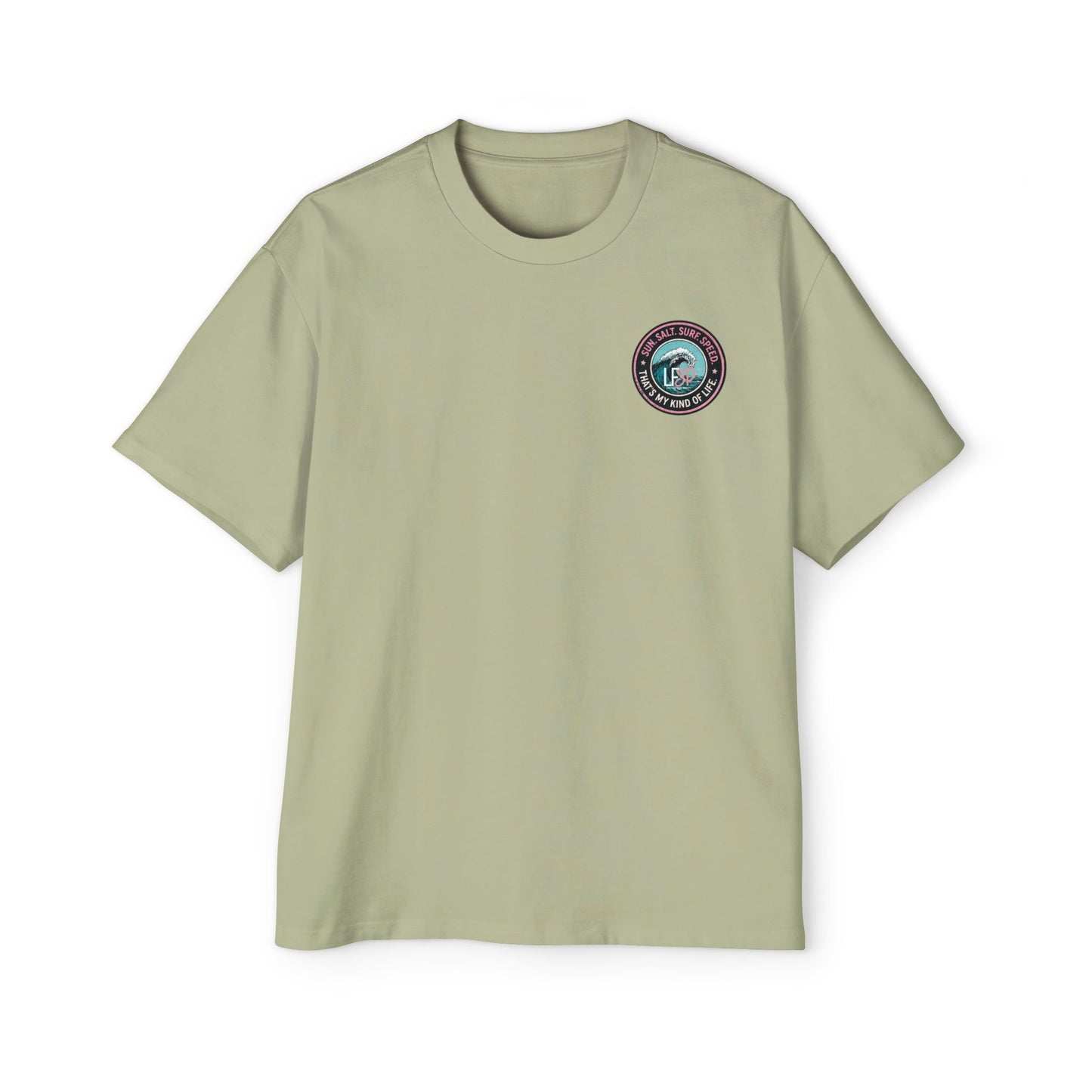 Live Fast Stay Pretty Oversized Heavy Tee — Vintage Surf Skull Graphic Shirt