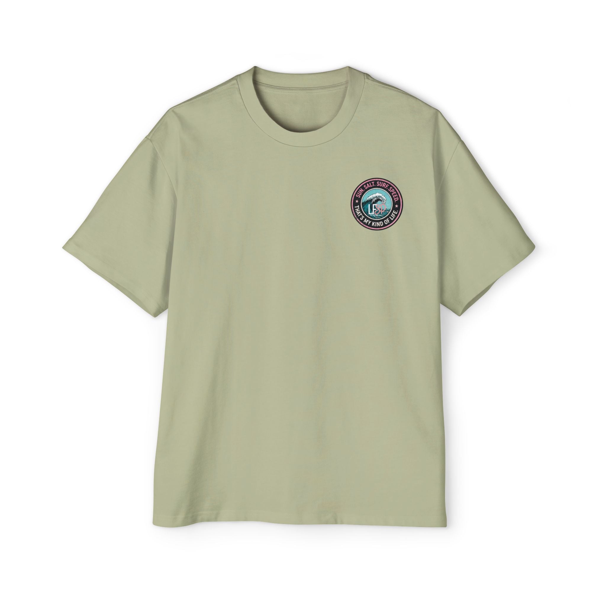 Live Fast Stay Pretty Oversized Heavy Tee — Vintage Surf Skull Graphic Shirt