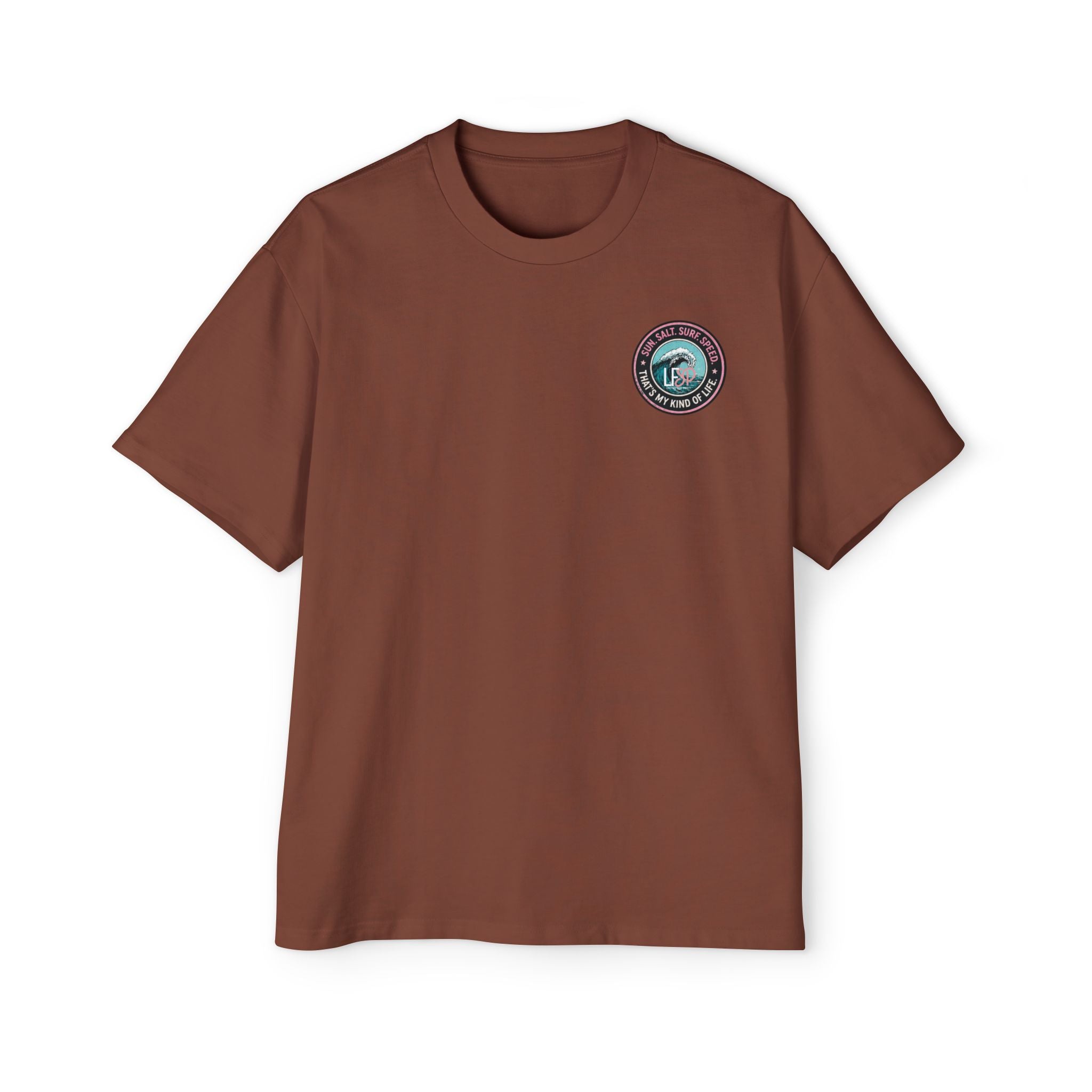 Live Fast Stay Pretty Oversized Heavy Tee — Vintage Surf Skull Graphic Shirt
