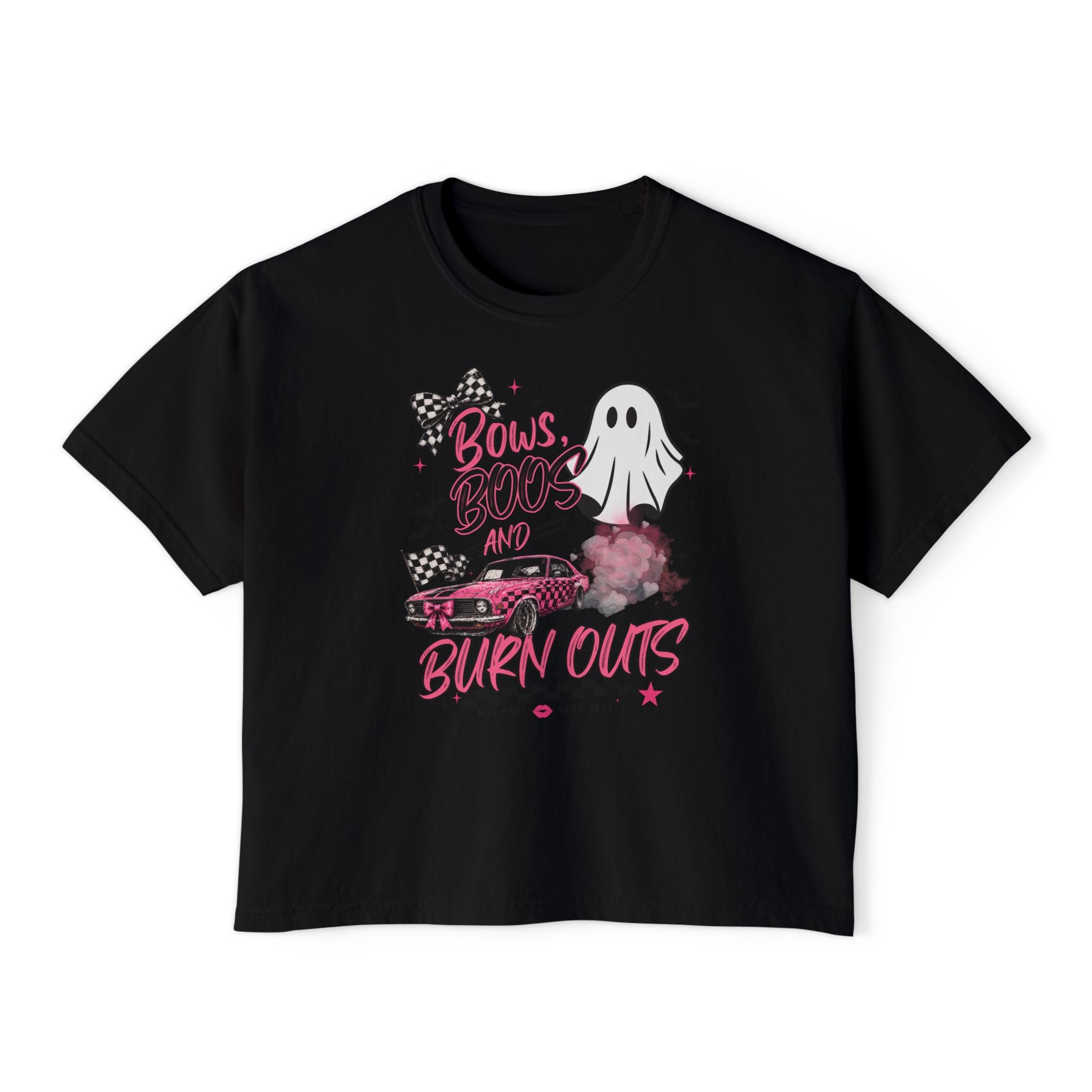 Bows, Boos, & Burnouts-Womens Boxed Cropped Tee