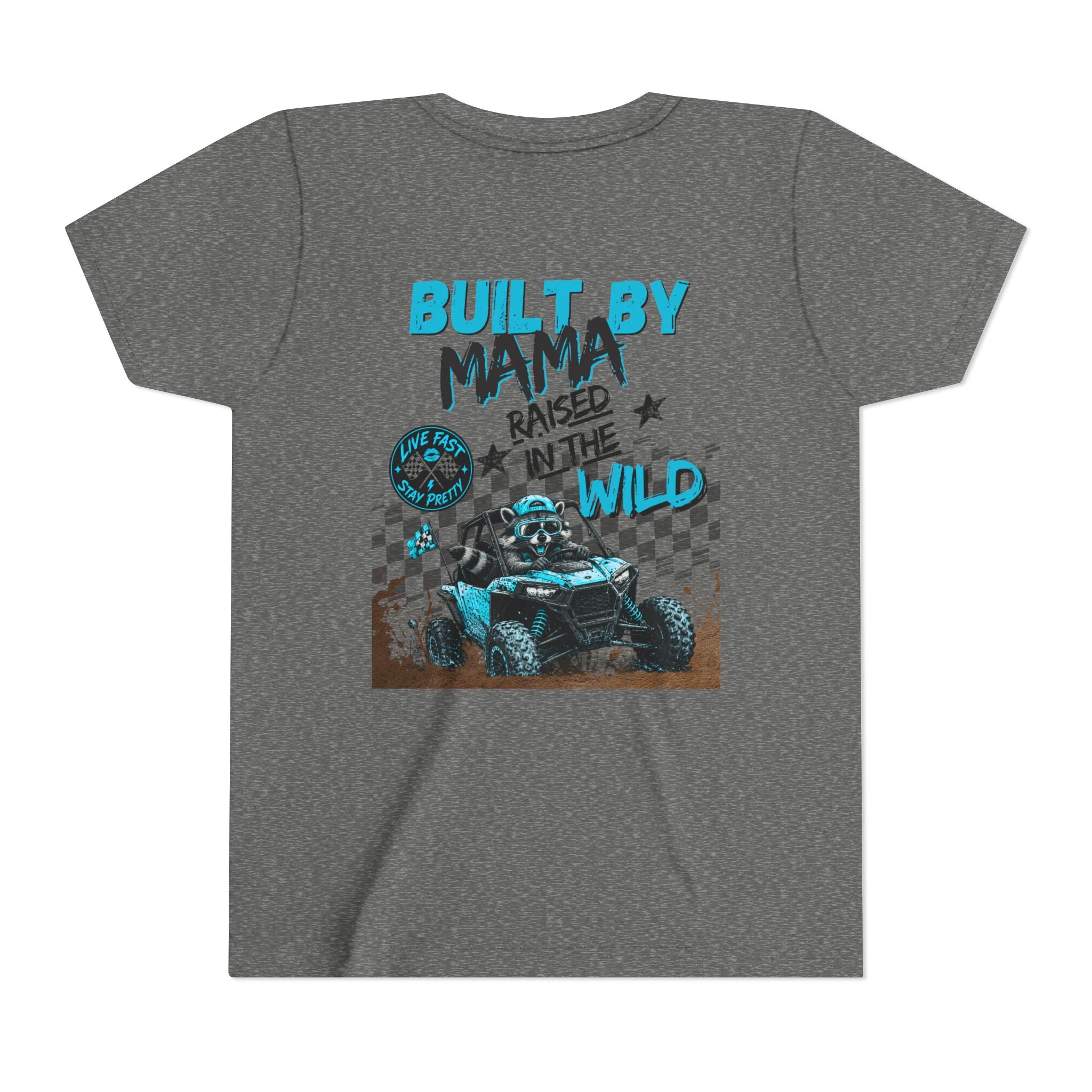 Youth Tee Blue — "Built By Mama, Raised In The Wild"