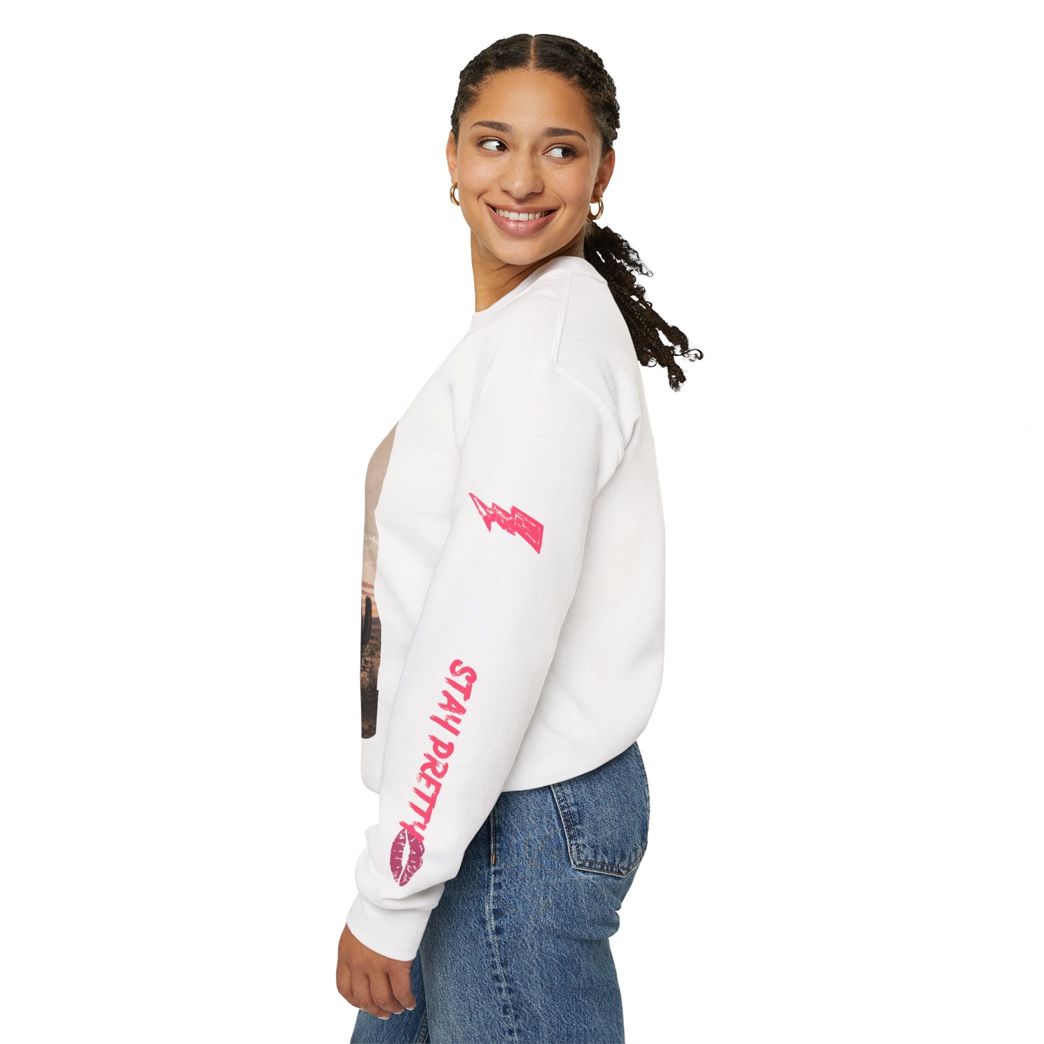 Crewneck Sweatshirt - "Racing on Caffeine and Chaos" Desert Off-Road Graphic