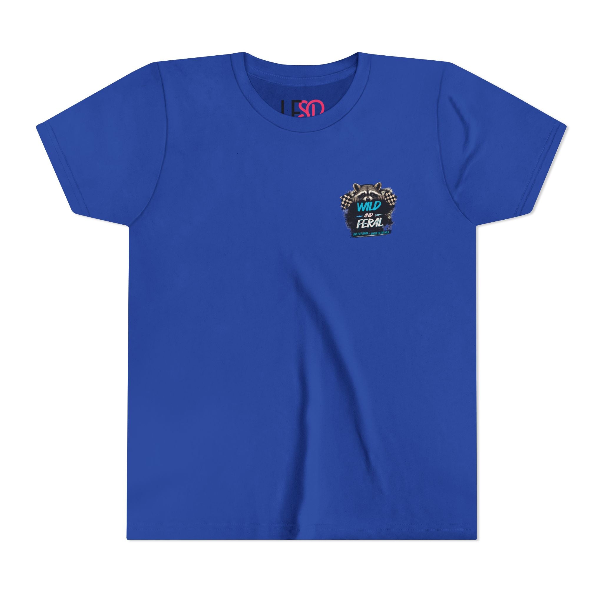 Youth Tee Blue — "Built By Mama, Raised In The Wild"