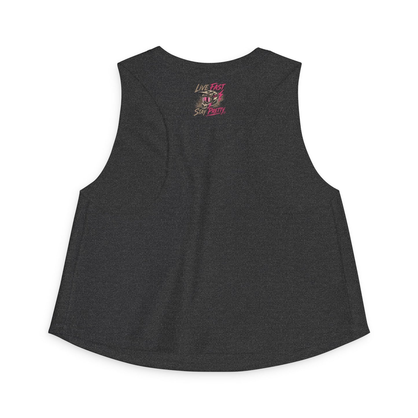 Live Fast Stay Pretty Dirt Bike Racer Crop Top | Moto Graphic Tank