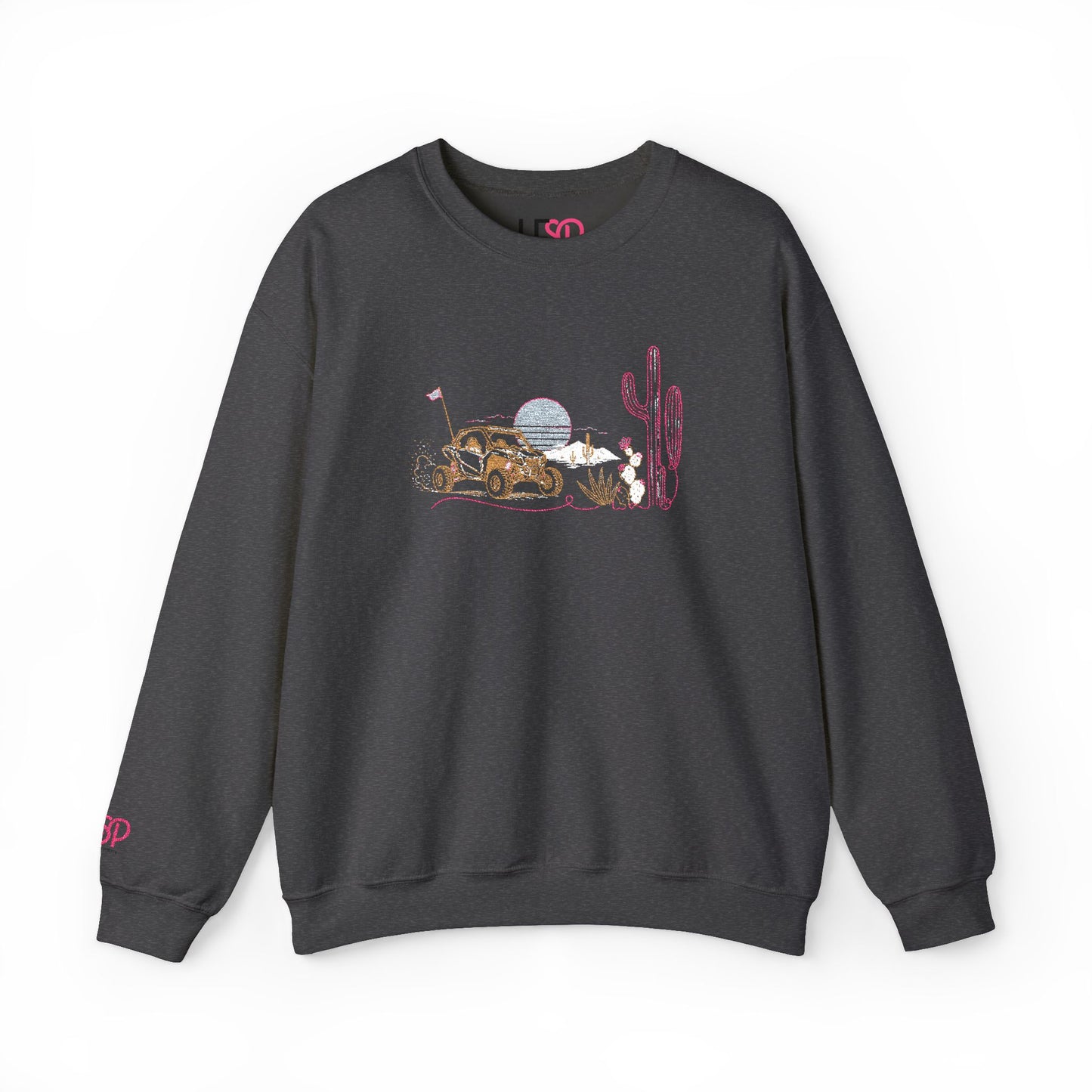 Desert Night Crewneck Sweatshirt — Cactus & Moon Graphic