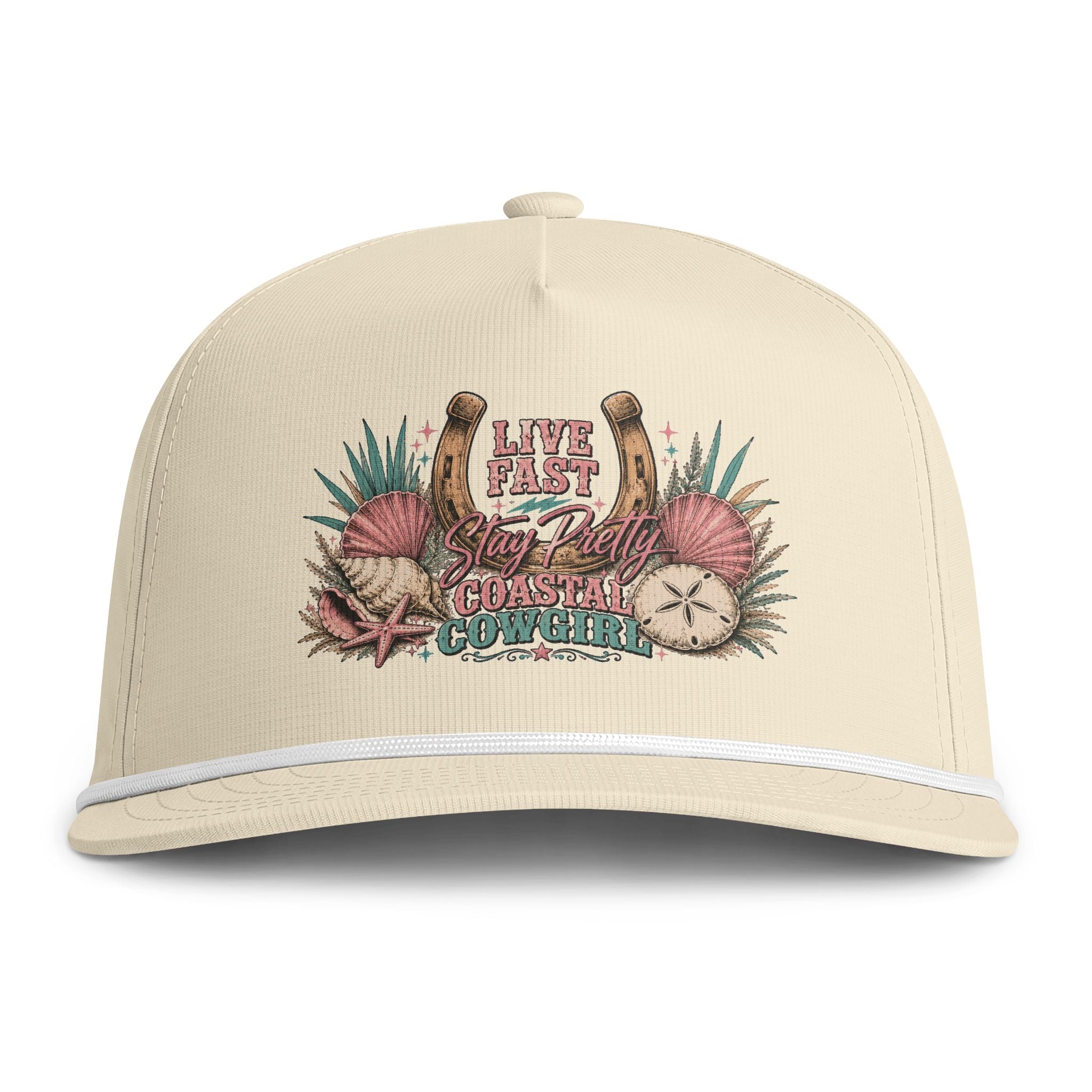 Sunwashed Rope Cap – "The AnnaLee" Coastal Cowgirl Trucker Hat