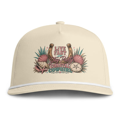 Sunwashed Rope Cap – "The AnnaLee" Coastal Cowgirl Trucker Hat