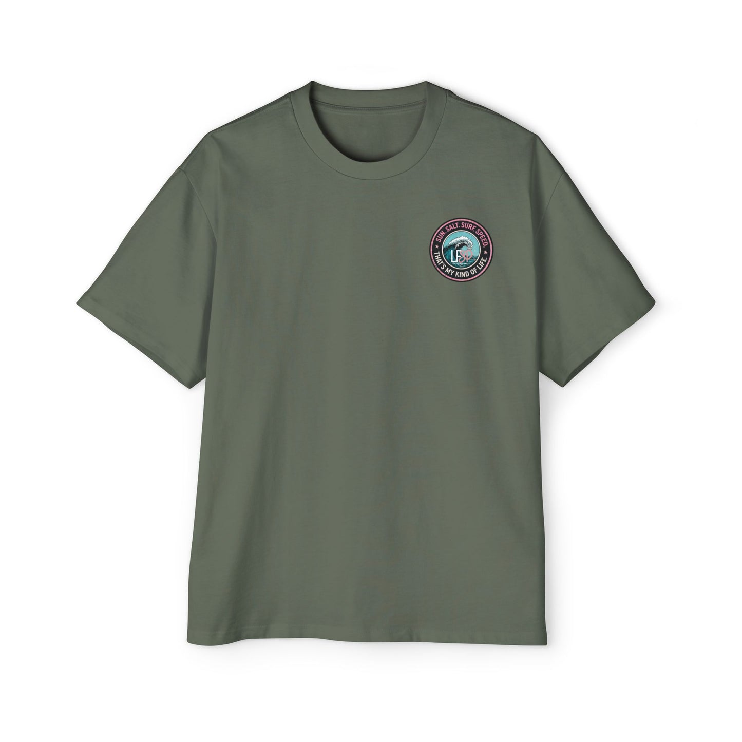 Live Fast Stay Pretty Oversized Heavy Tee — Vintage Surf Skull Graphic Shirt