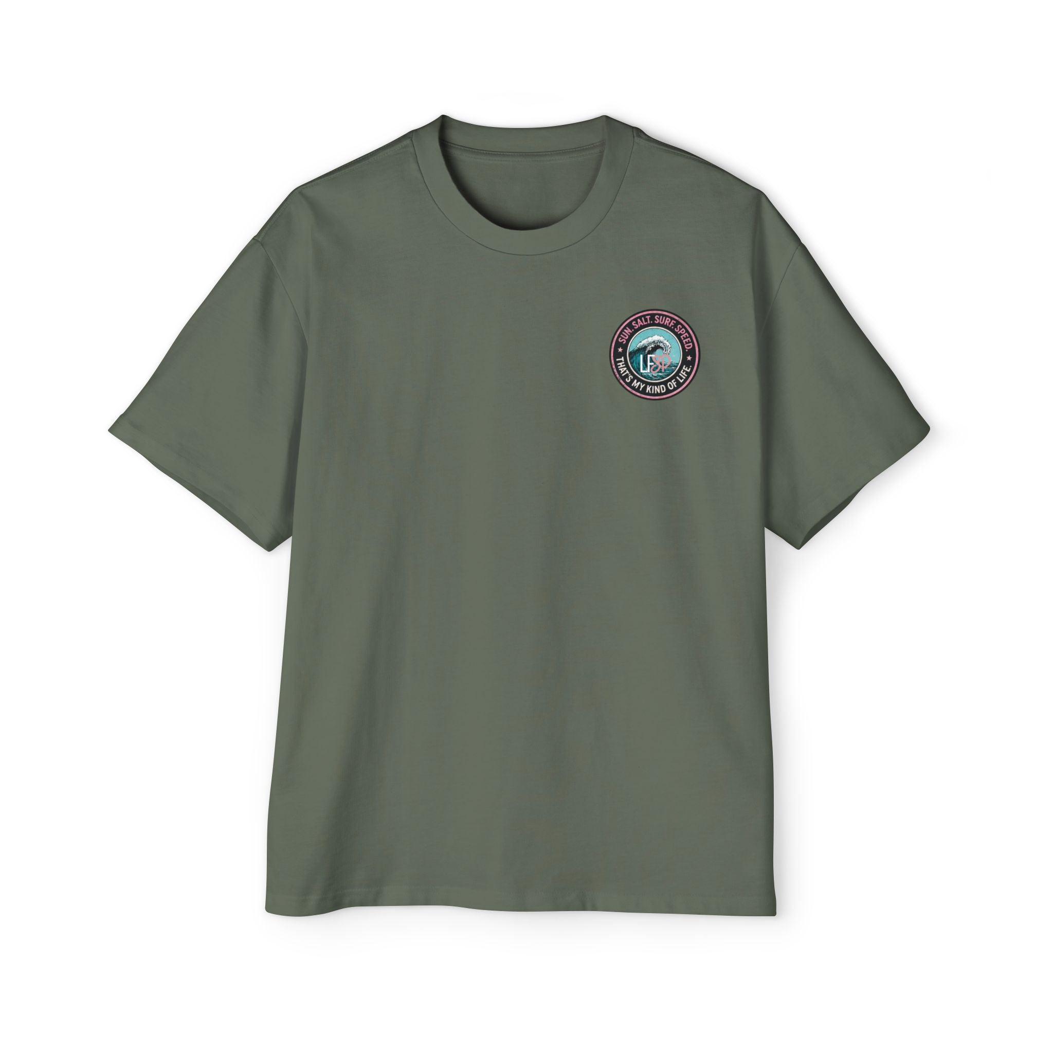 Live Fast Stay Pretty Oversized Heavy Tee — Vintage Surf Skull Graphic Shirt
