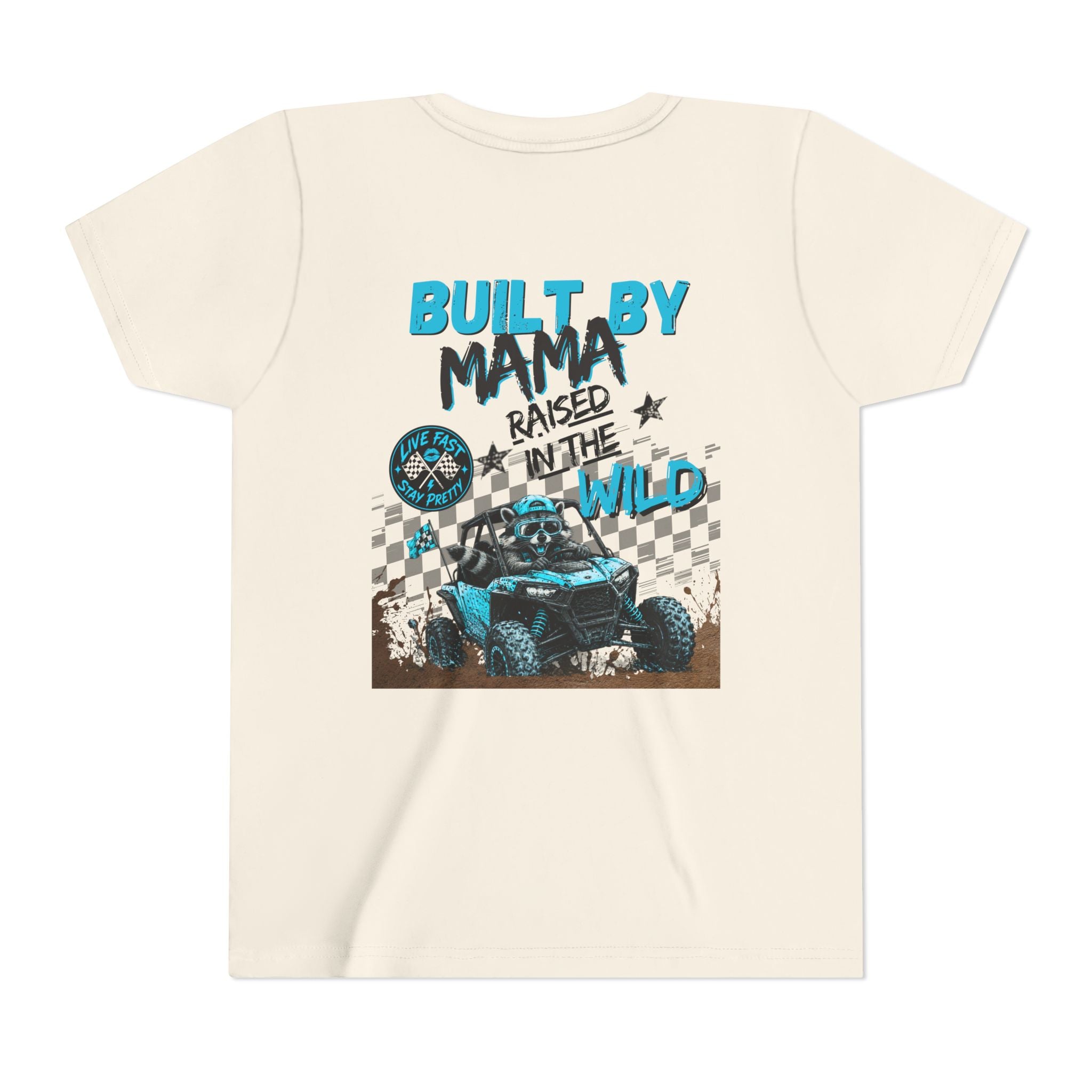 Youth Tee Blue — "Built By Mama, Raised In The Wild"