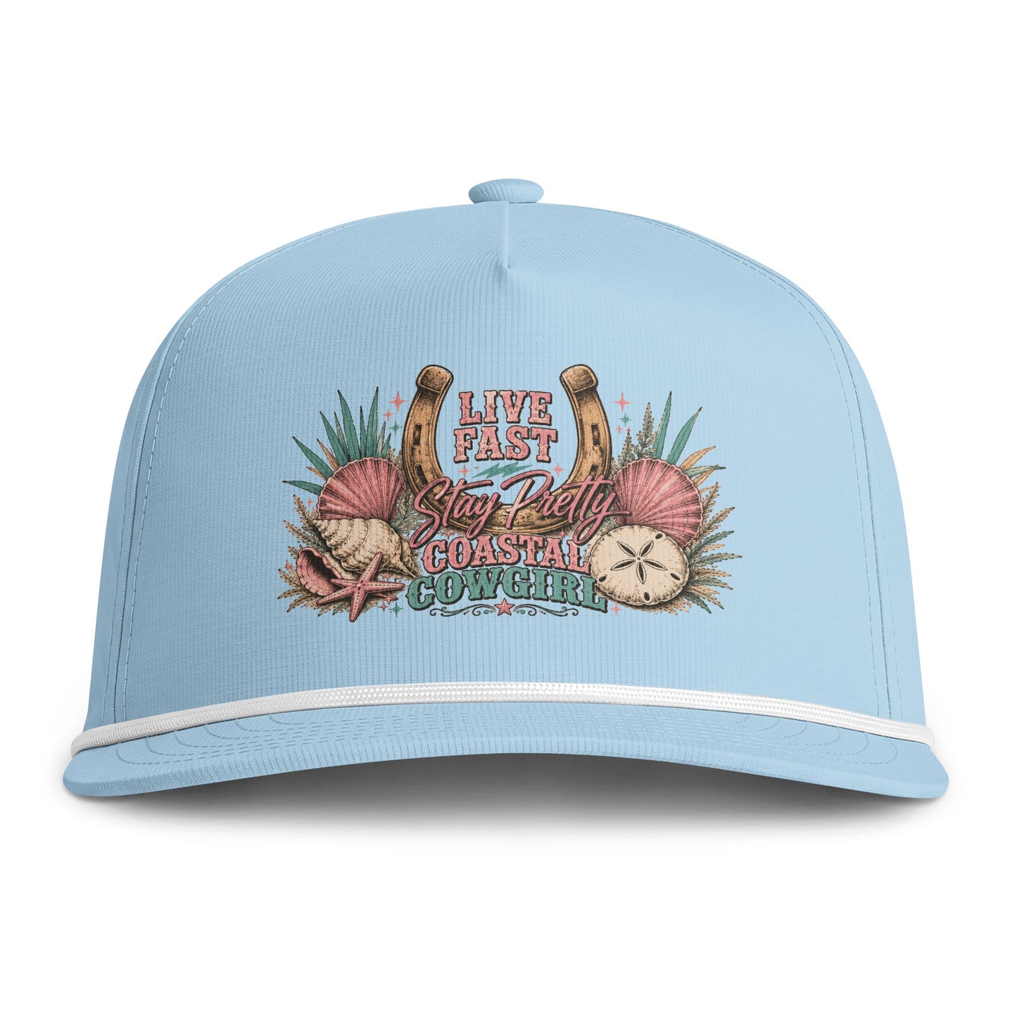 Sunwashed Rope Cap – "The AnnaLee" Coastal Cowgirl Trucker Hat