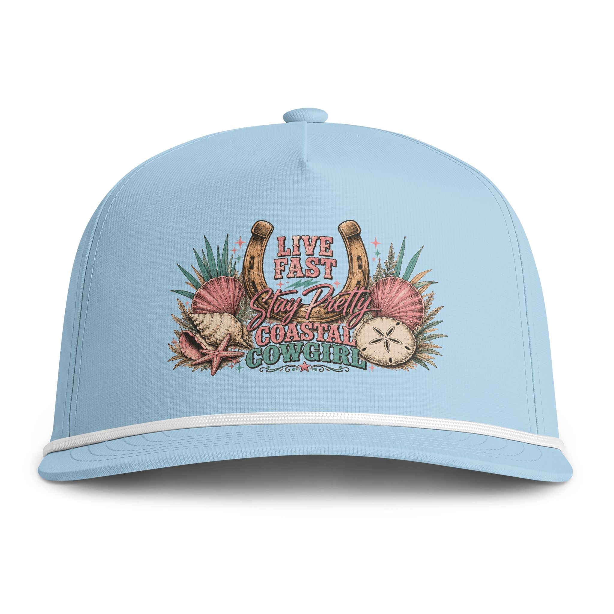 Sunwashed Rope Cap – "The AnnaLee" Coastal Cowgirl Trucker Hat