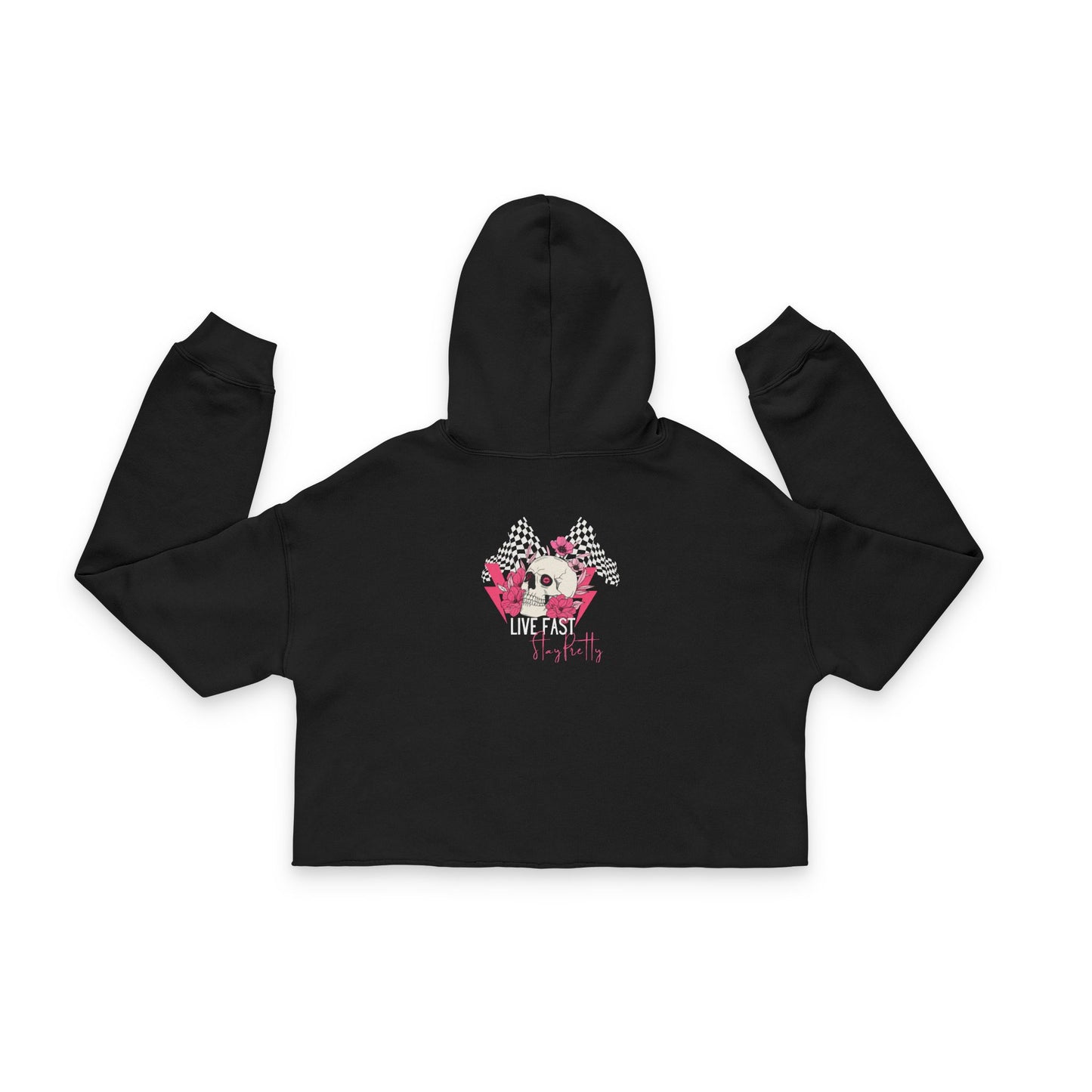 Checkered Flags Cropped Hoodie