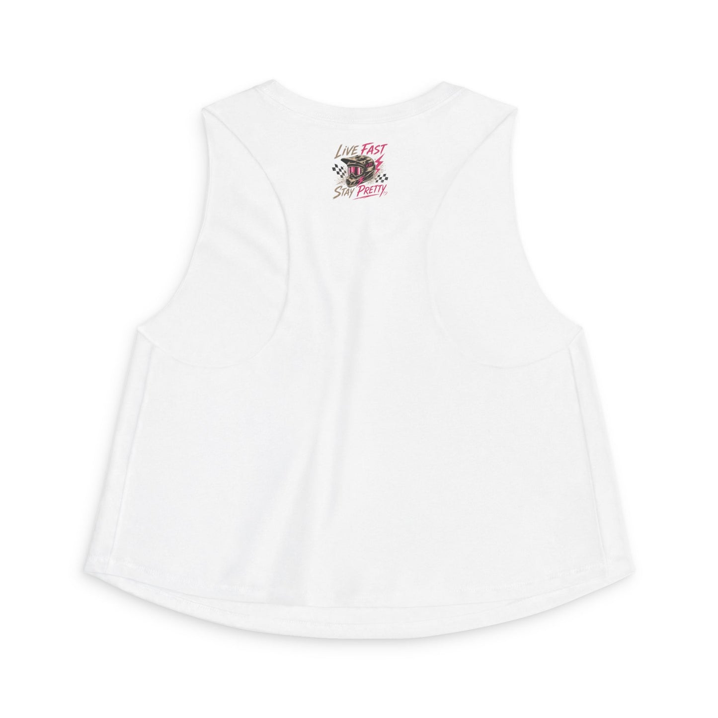 Live Fast Stay Pretty Dirt Bike Racer Crop Top | Moto Graphic Tank