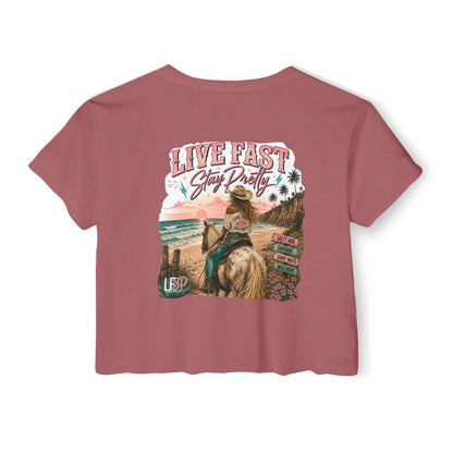 "Live Fast Stay Pretty- The AnnaLee Coastal Cowgirl Crop Top