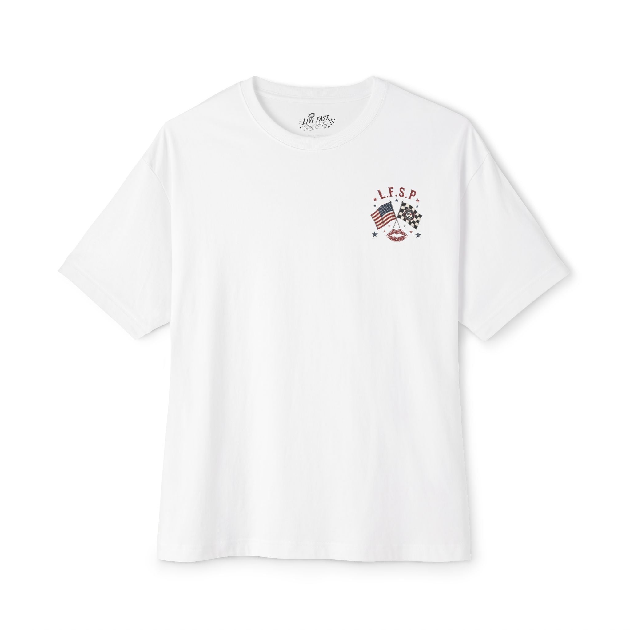 Live Fast Stay Pretty Tee | American Flag