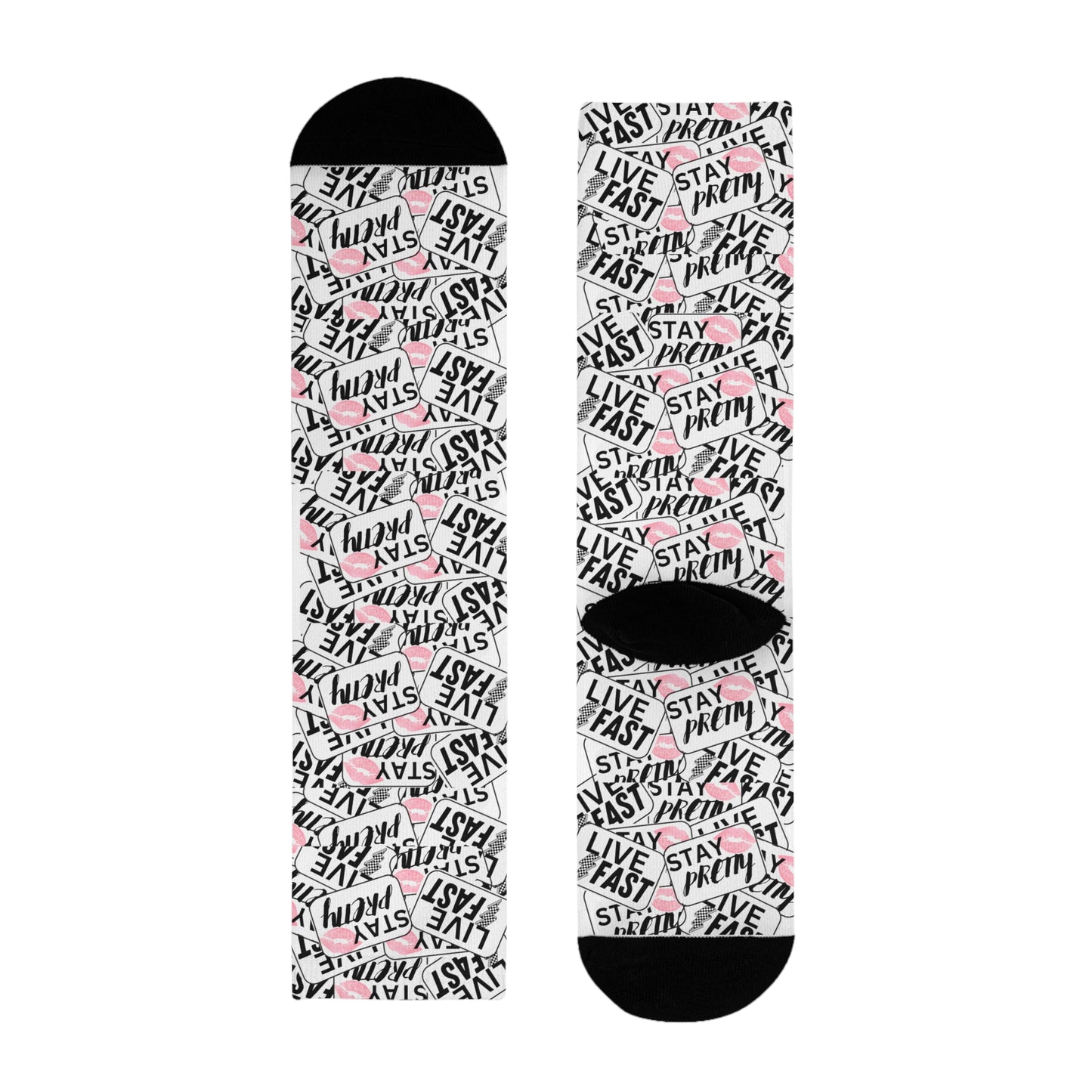 Stay Pretty Stay Fast Crew Socks