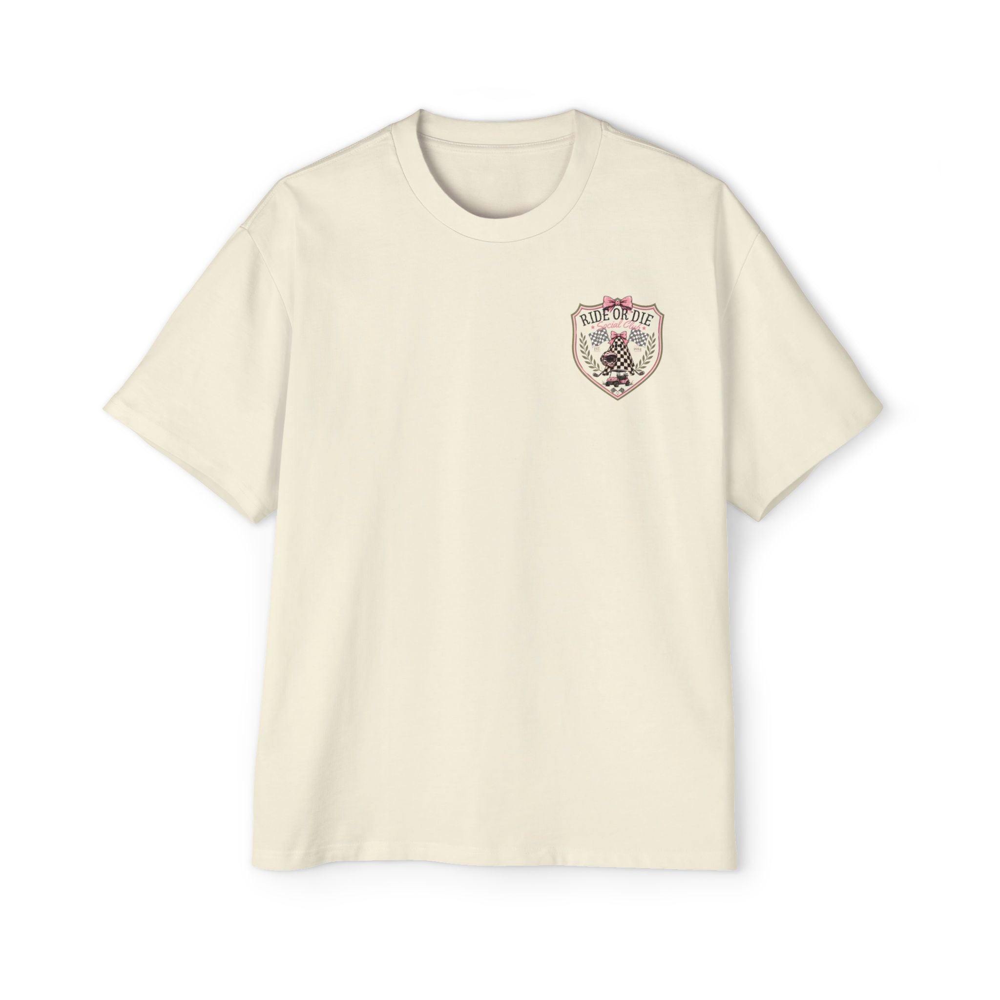 Ride or Die Graphic Tee — Vintage Motorcycle Checkerboard Design