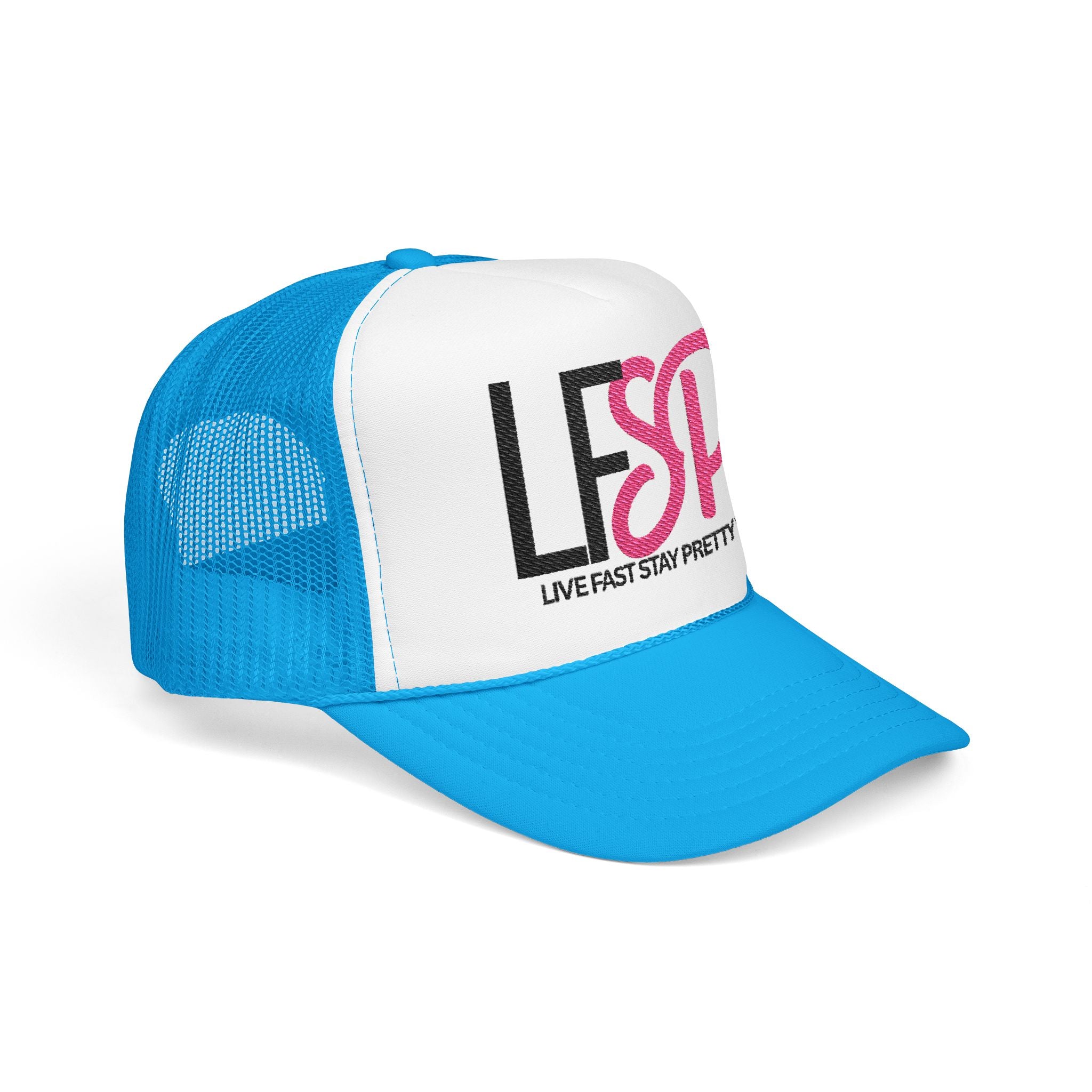 Live Fast Stay Pretty  Embroidered Trucker Hat — LFSP Logo