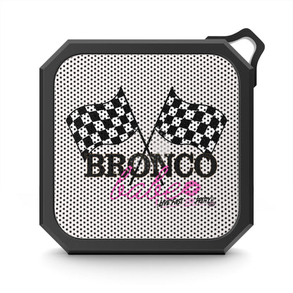 Portable Outdoor Bluetooth Speaker — "Bronco Babe" Racing Flag Design
