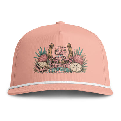 Sunwashed Rope Cap – "The AnnaLee" Coastal Cowgirl Trucker Hat