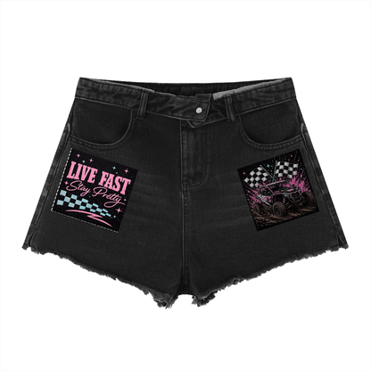 Women’s Vintage Wash High Rise Denim Shorts