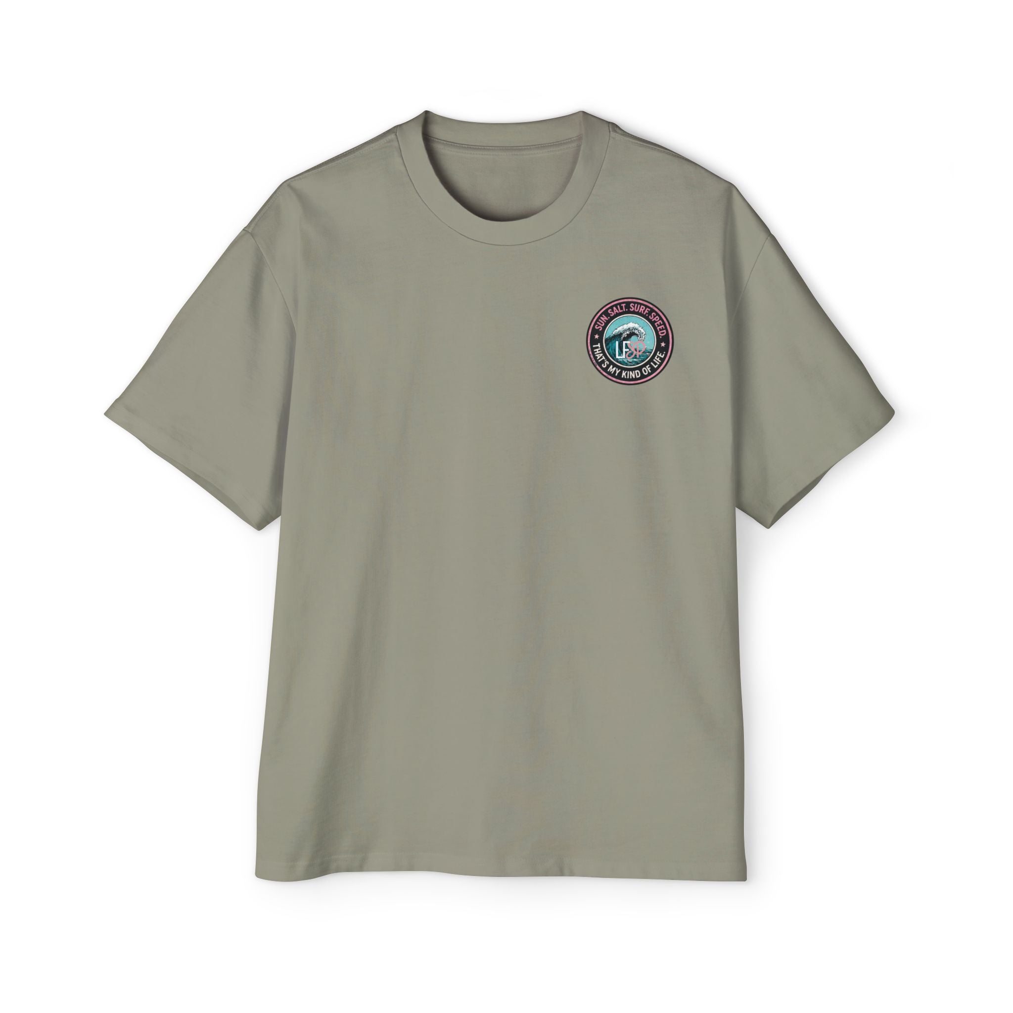 Live Fast Stay Pretty Oversized Heavy Tee — Vintage Surf Skull Graphic Shirt