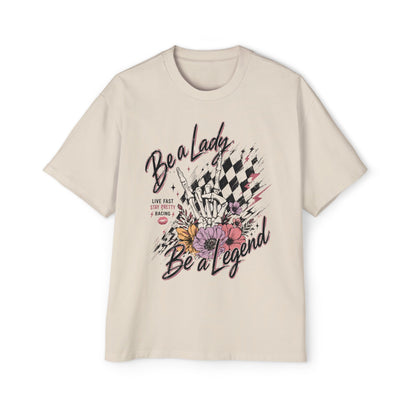 Be a Lady Be a Legend Graphic Tee — Vintage Floral Racing Design