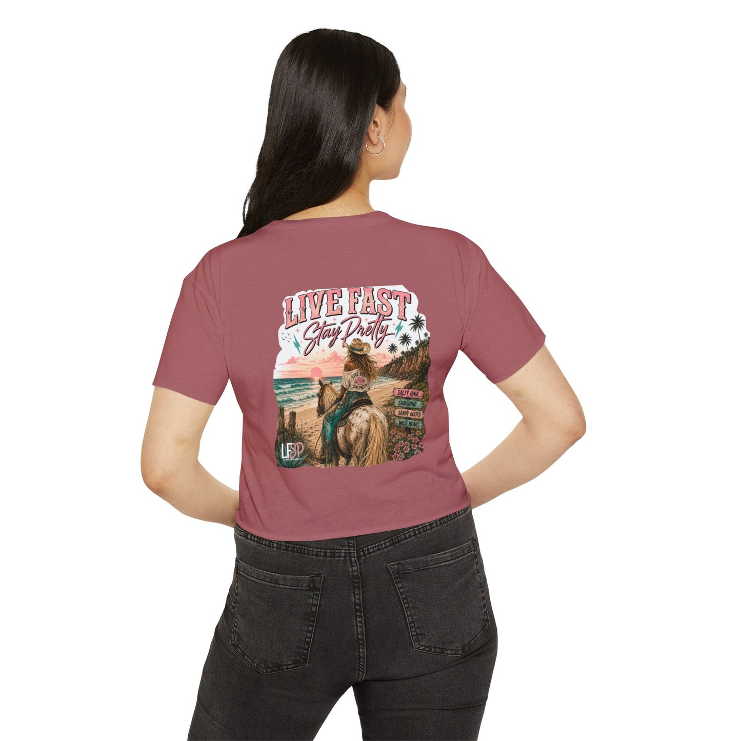"Live Fast Stay Pretty- The AnnaLee Coastal Cowgirl Crop Top